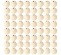 70 Pezzi Palline Legno con Foro,Palline di Legno per Lavoretti,Perline Legno,Palline Legno per Lavoretti,Perline in Legno,Sfere di Legno,per Decorazioni Artigianali,Bracciali,DIY(70,16mm)