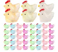 70 Pezzi Piccoli polli, 7 Colori brillano nelle Mini polli in Resina Scuro, Figurine di Pollo Mini Impermeabili per casa delle Bambole, Micro Paesaggio, pianta in Vaso, Fai -da -Te, omeresina