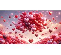 70 Pezzi Puzzle Adulti Mongolfiera Forma Cuore, Puzzle Impegnativo Decorazione Interna e Regalo