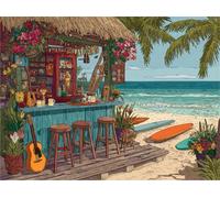 70 Pezzi Puzzle per Adulti Bar sulla spiaggia, puzzle Classico 70 pezzi, Intrattenimento Creativo, Divertimento, Puzzles Regalo per il Relax, Decorazione per Murale 14x10inch