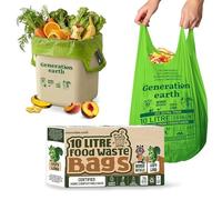 70 pezzi - Sacchetti per l’umido 10 L - Manici annodabili - Certificati OK compost HOME - Rifiuti organici - Super resistenti - Sacchetti per bidoncino cucina