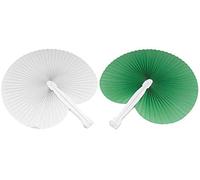 70 pezzi Ventagli Ventaglio 35 Verdi 35 Bianchi (24 cm -26 cm) ideale come gadgets, bomboniera per matrimoni,comunioni,cresime eventi,feste
