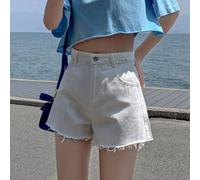 70% Poliestere 30% Spandex Jean Shorts Vita Alta