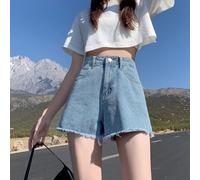 70% Poliestere 30% Spandex Jean Shorts Vita Alta