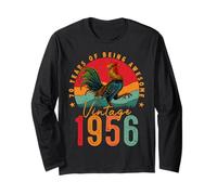 70 Year Old Chicken Vintage 1956 Farmer 70th Birthday Party Maglia a Manica