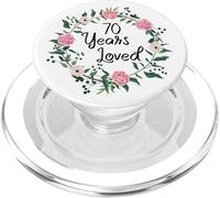 70 Years Loved Men Women Floral 70 Year Old 70th Birthday PopSockets PopGrip per MagSafe