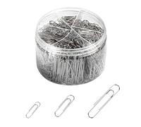 700 graffette di varie dimensioni medie e jumbo, per ufficio, grandi e piccole, (assortite, argento)