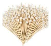 700 pezzi/200 pezzi/100 pezzi/50 pezzi/10 pezzi Spiedini bianchi monouso in bambù con design a perla rotonda, adatti per cucina, tavolo da pranzo, regali di Natale, insalata di frutta, matrimonio, fes