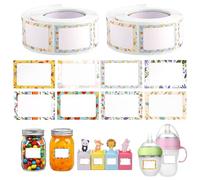 700 Pezzi Etichette Adesive per Marmellate, 37x25mm Etichette Autoadesive per Marmellate Etichettes per Barattoli 8 Diversi Modello Adesivi Scrivibile Per Vasetti, Marmellate, Prodotti da Forno