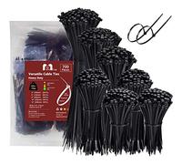 700 Pezzi Fascette Plastica Assortite 100/150/200/250/300mm X 3.6mm Fascette Elettricista Nere Fascette Cavi Autobloccanti Fascetta Piccole per Cable Management, Giardinaggio