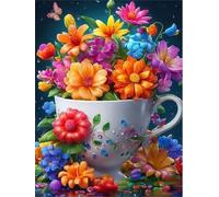 700 pezzi Frameless Puzzle Fai Da Te,Fiori di tazza puzzle,Puzzles in legno,Jigsaw Classici per Adulti e Bambini da 3 Anni