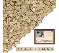 700 piastrelle in legno con lettere per artigianato, fai da te, per realizzare sottobicchieri dell'alfabeto, giochi di piastrelle in legno, decorazione regalo per le vacanze