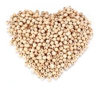 700 Pz Palline di Legno con Foro, 10mm Perline di Legno Naturale, Rotonde Palline Legnos con Foro per Lavoretti, Sfere di Legnos per Decorazioni Fai Da Te Macrame kit