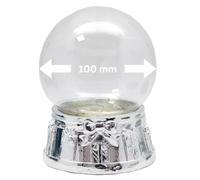 70021 - Set fai da te con sfera di vetro e base in argento, con carillon in vetro, 100 mm di diametro