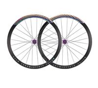 700C Set Di Ruote Con Freni A Disco for Bici Da Strada Center Lock Altezza 30/40/50mm Perno Passante Anteriore 12 * 100mm Posteriore 12 * 142mm Cerchio 24H for Cassetta 7-12s(Purple,30mm)