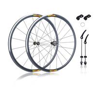 700C Set Di Ruote Per Bici Da Strada Cerchi In Lega Di Alluminio 16/21H Freno C/V Mozzo A Sgancio Rapido Per 8-12velocità Ruotes Anteriori E Posteriori Per 19-28C(Black)