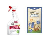 709 ml / 946 ml Nature's Miracle + 8 x 14 g Meowee! Savoury Spoonables Tonno gratis! - 946 ml Stain & Odour Remover per macchie e odori dei gatti