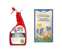 709 ml / 946 ml Nature's Miracle + 8 x 14 g Meowee! Savoury Spoonables Tonno gratis! - 946 ml Ultimate Cat Stain & Odour Remover (Rimuovi macchie e odori di gatto)