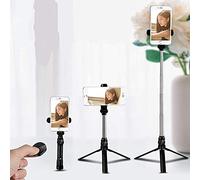 70cm Bluetooth Selfie Stick Tripod, 3 in 1 Extendable & Compact Selfie Stick with Detachable Wireless Remote for Selfie, Group Photos, Vlog, Work with iPhone, Samsung, Google, Huawei