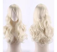 70cm Fashion Long Wavy Anime Cosplay Wig White Black Blue Red Pink Purple Blonde Synthetic Hair Halloween Party Wigs For Women OneSize lightblonde