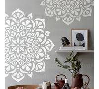 70cm Round Flower Mandala Stencil Stencil Mandala Vernice Grande Per Pareti Grande Arredamento Modello Di Mobili Nicchia Pavimento Di Parete Decorazione Di Piastrelle Cornici Modelli Per I