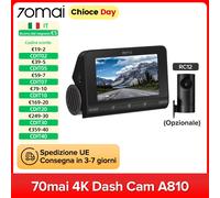 70mai 4K Dash Cam A810 Ultra HD GPS integrato ADAS Registrazione automatica 150FOV Rilevazione