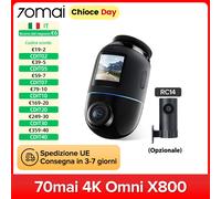 70mai 4K Dash Cam X800 Omni 360 ° DVR supercondensatore con rilevamento del movimento AI Controllo vocale GPS ADAS Spedito dall'UE