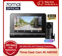 70mai A800SE 4K Supporto DVR per auto Telecamera posteriore o interna 24 ore Modalità parcheggio GPS ADAS Versione aggiornata di 70mai A800S