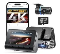70mai Dash Cam A810S, 4K+1080P Telecamera Auto Fronte e Retro con SD 128GB, Starvis 2 HDR, GPS Integrato, Sorveglianza Parcheggio 24h AI, Visione Notturna, ADAS, WiFi & App, Supporta 512GB