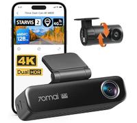 70mai Dash Cam Auto 4K M800 Anteriore e Posteriore, STARVIS 2 IMX678 Super Visione Notturna e Apertura F1.7, Doppio HDR, Supporto 4G LTE e Wi-Fi 5GHz, eMMC da 128 GB Integrata, GPS, Controllo Vocale