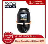70mai Dash Cam Omni X800 4K 2160P HDR 60fps Supporto a doppio canale ADAS F1.7 Supercondensatore 4G Compatibile Wifi6 70mai Omni X800