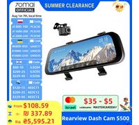 70mai Retrovisore Dash Cam S500 9.35 ''Touch Screen 70mai S500 Auto DVR 3K Super Condensatore Doppio Canale HDR Controllo Vocale 24H Parco