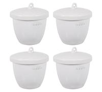 70ml Crogiolo Ceramico con Coperchio 4 Pezzi Bianco | Resistente al Calore, Isolamento, Uso in Laboratorio e Chimica, Finitura Bianca, Struttura Ceramica