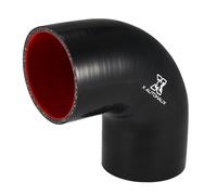 70mm 2.76" ID 90 Grado Auto Silicone Tubo Tubo Nero Rosso