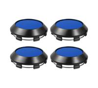70mm Diametro Auto Ruota Centro Mozzo Cappucci Coperture Nero Lucido Blu - 4pz