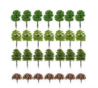 70pcs Alberi Modello Per Ho Scale Treno Layout Con Luce Verde Scuro E Varietà Di Fiori Di Pesco In 1/100 E Scale Miste Per Il Giardino Scenario