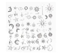 70pcs Placcato Argento Misti Sun Moon Stars Collana Fai da Te Braccialetto Pendenti Risultati dei Gioielli Che Fanno Accessorio