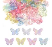 70pz Farfalle Decorative per Resina, Farfalle per Resina Colorate Figurine di Piccole Farfalle per Decorazione Casa Delle Bambole Giardino da Sogno Paesaggio in Miniatura (Sette Colori)