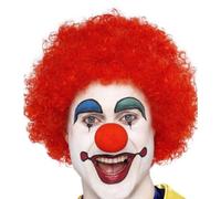 70s 80s 1980s Donna Uomo Crazy Clown Afro Parrucca Abito Rosso da Smiffys Nuovo