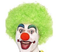 70s 80s 1980s Donna Uomo Crazy Clown Afro Parrucca Abito Verde da Smiffys Nuovo