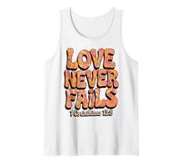 70s Christian Love Never Fails Bibbia Versetto Corinzi 13:8 Canotta