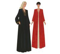 70s Cucito Motivo: Muumuu, Caftano Vestaglia Accappatoio - Busto = 82.5-107cm (