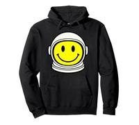 70s Retro Astronauta Giallo Sorriso Faccia sorridente Felice Divertente Felpa con Cappuccio
