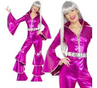 70s Rosa Danza Costume Regina Musica Waterloo Mamma Mia Costume Adulti Nuovo