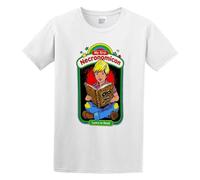 70S Vintage My First Necronomicon Illustration Funny Nostalgia Horror Movies Graphic Halloween Mens Short Sleeve White XL