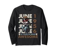 70th Birthday Dog Lover June 1996 Vintage 70 Years Old Men Maglia a Manica