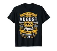 70th Birthday Real Legends August 1955 70 Years Old For Men Maglietta