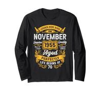 70th Birthday Real Legends November 1955 70 Years Old Men Maglia a Manica