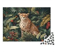 70x50cm/1000pcs Puzzle Impossibili Animale selvatico Art Style Ghepardo nella giungla Decorazione Per La Casa. Rilassamento E Intelligence Per Adulti