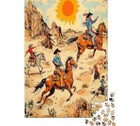 70x50cm/1000pcs Puzzle Impossibili Arte in stile Far West Cavalieri western Decorazione Per La Casa. Rilassamento E Intelligence Per Adulti